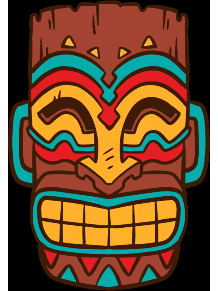 totem carving painted in bright colors