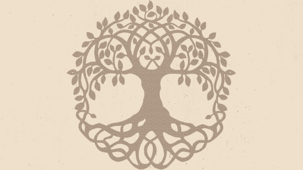 A drawing of the tree of life, a Celtic symbol for family.