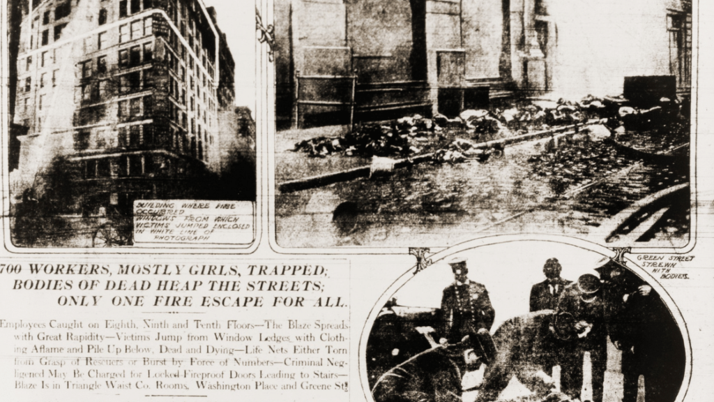 newspaper account of Triangle Shirtwaist Company fire 1911