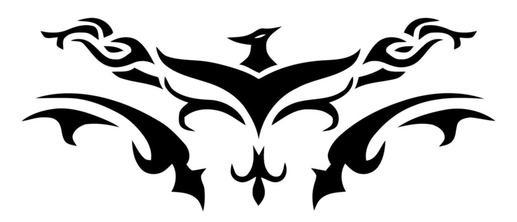 phoenix tattoo design in black