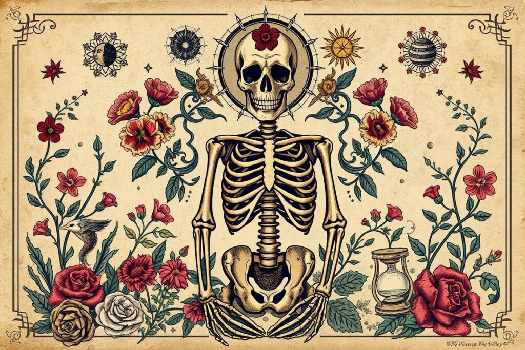 history and symbolism of skeleton art