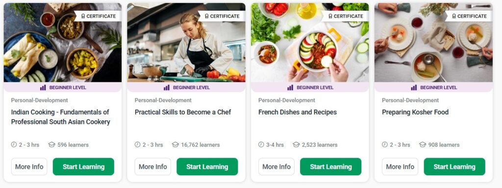 examples of cooking classes