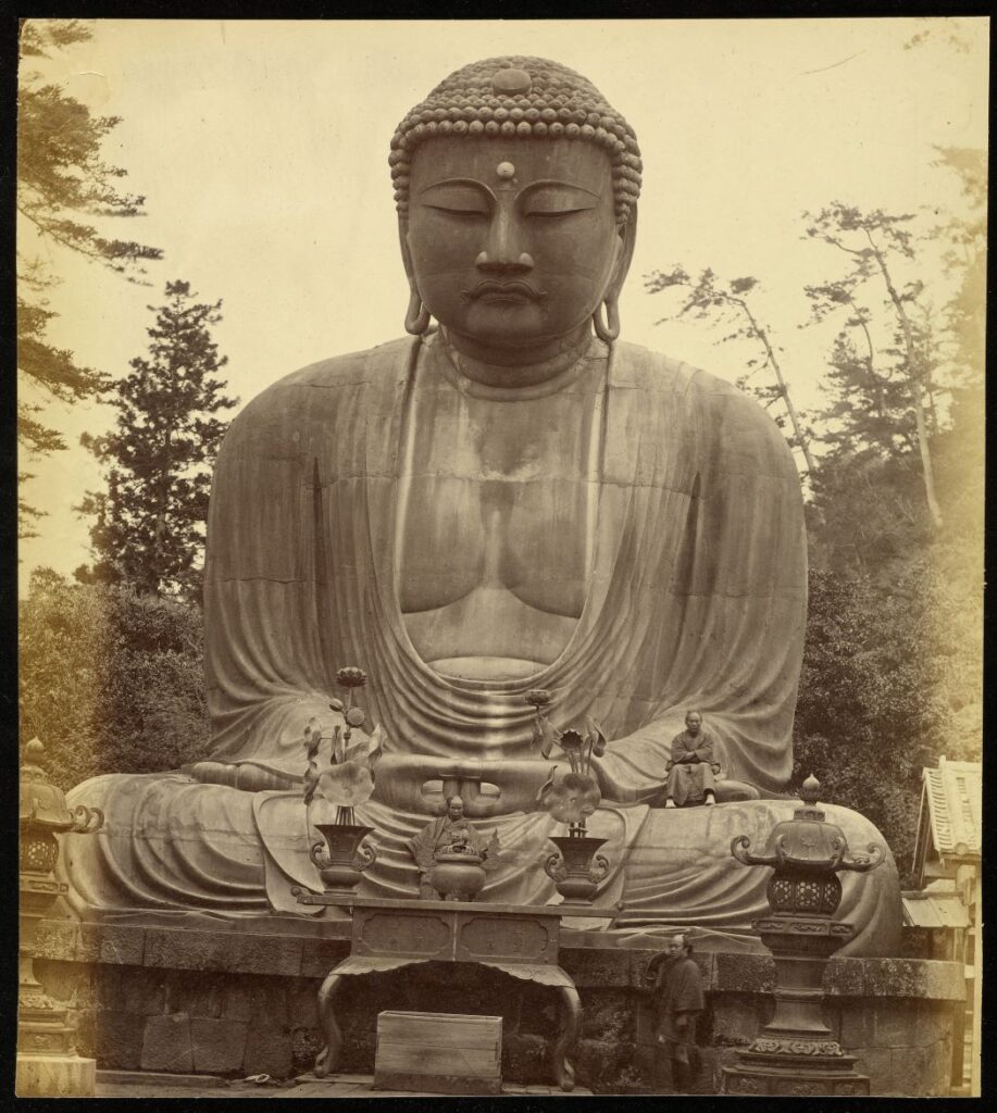 giant statue of seated Buddha located in Japan