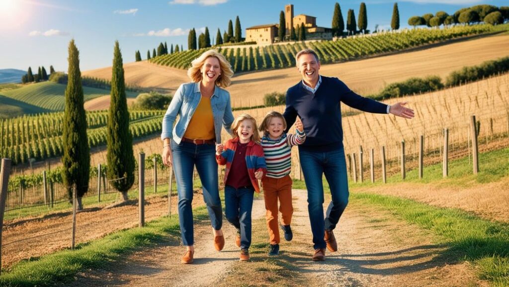 family exploring ancestral lands