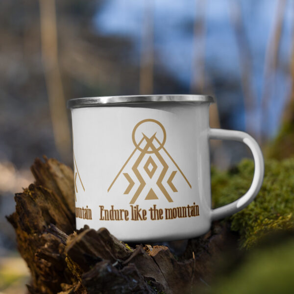 Endure Like a Mountain Enamel Mug