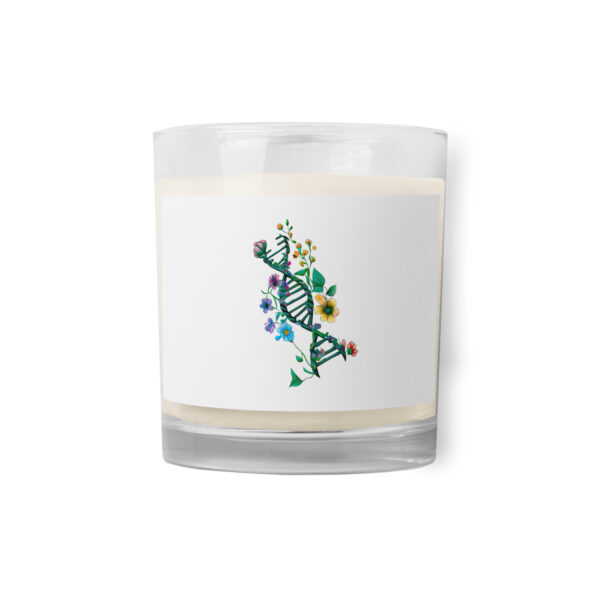 Floral DNA Green Accents Glass Jar Soy Wax Candle