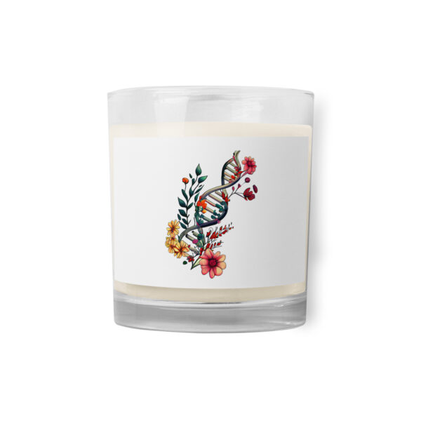 Floral DNA Red Accents Glass Jar Soy Wax Candle