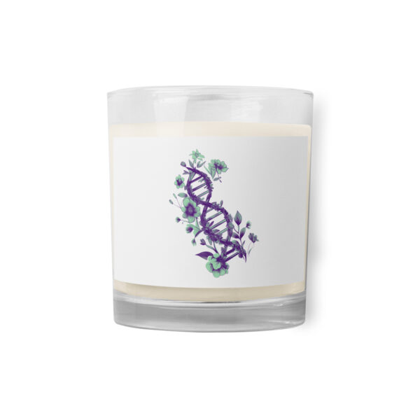 Floral DNA Purple Accents Glass Jar Soy Wax Candle