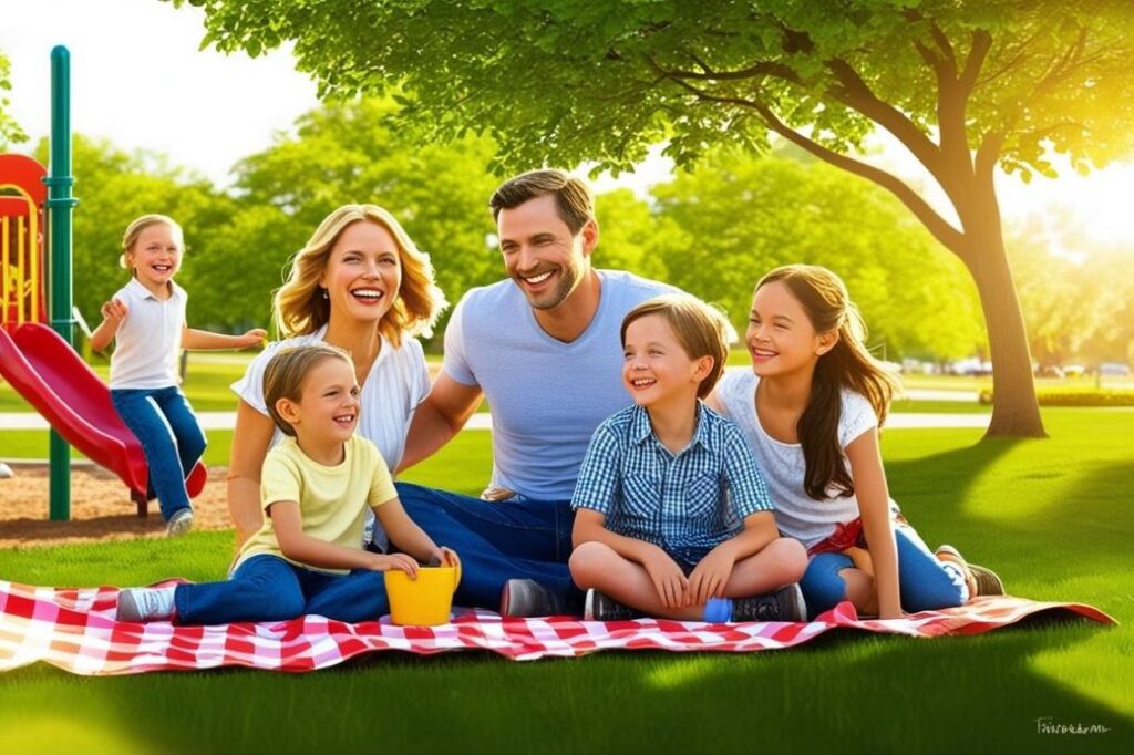 family enjoying a day at the park