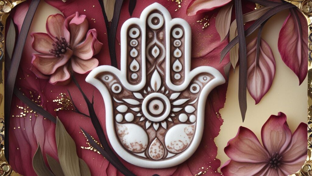 Hamsa hand artwork as a symbol of strength