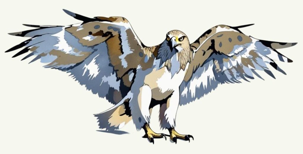 Golden eagle watercolor art