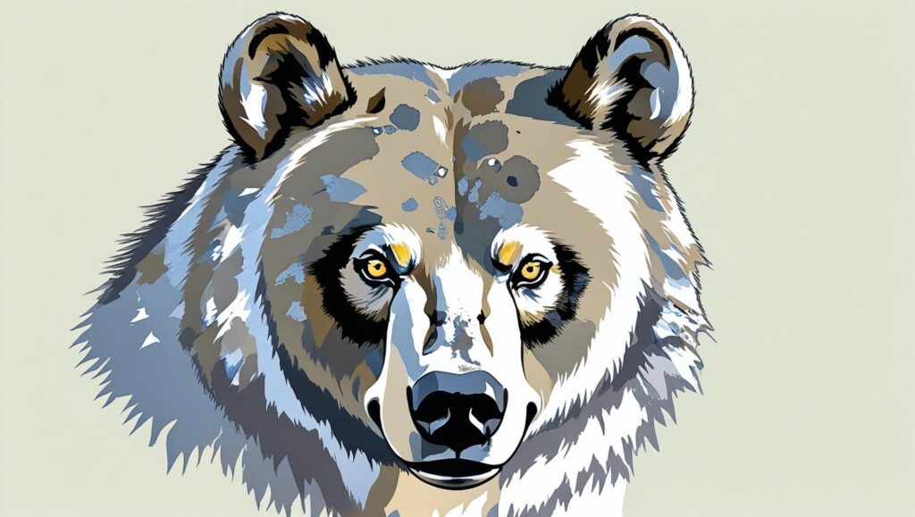 Bear drawing as a symbol of strength