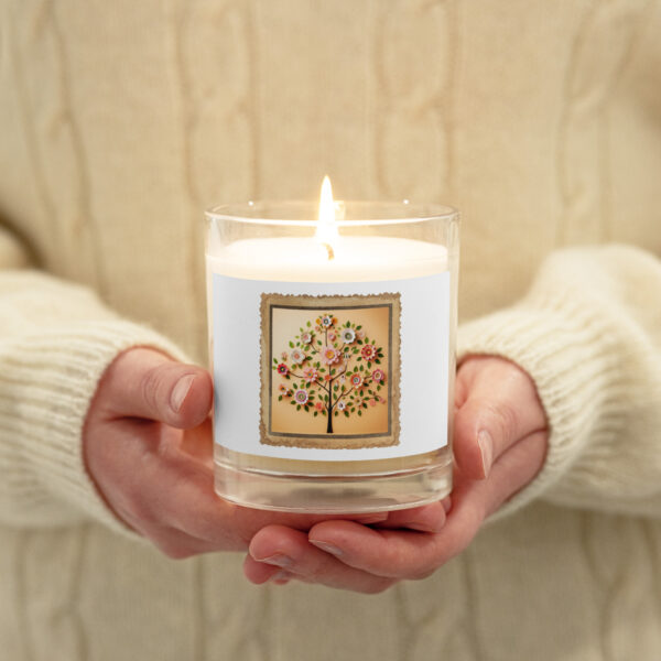Flower Lovers Family Tree Glass jar soy wax candle