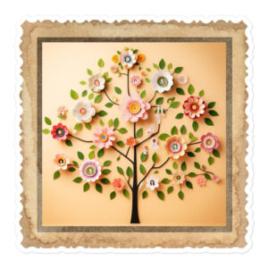 Flower Lovers Family Tree Bubble-free stickers
