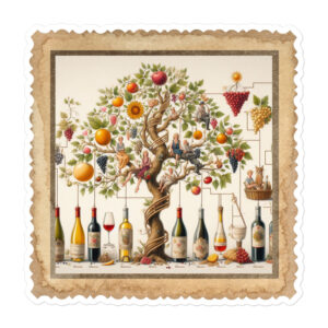 Wine Lovers Family Tree Bubble-free stickers
