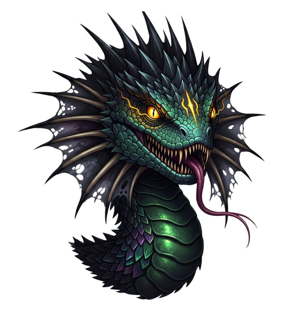 Basilisk mythical king of serpents creature