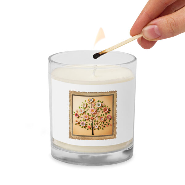 Flower Lovers Family Tree Glass jar soy wax candle - Image 4