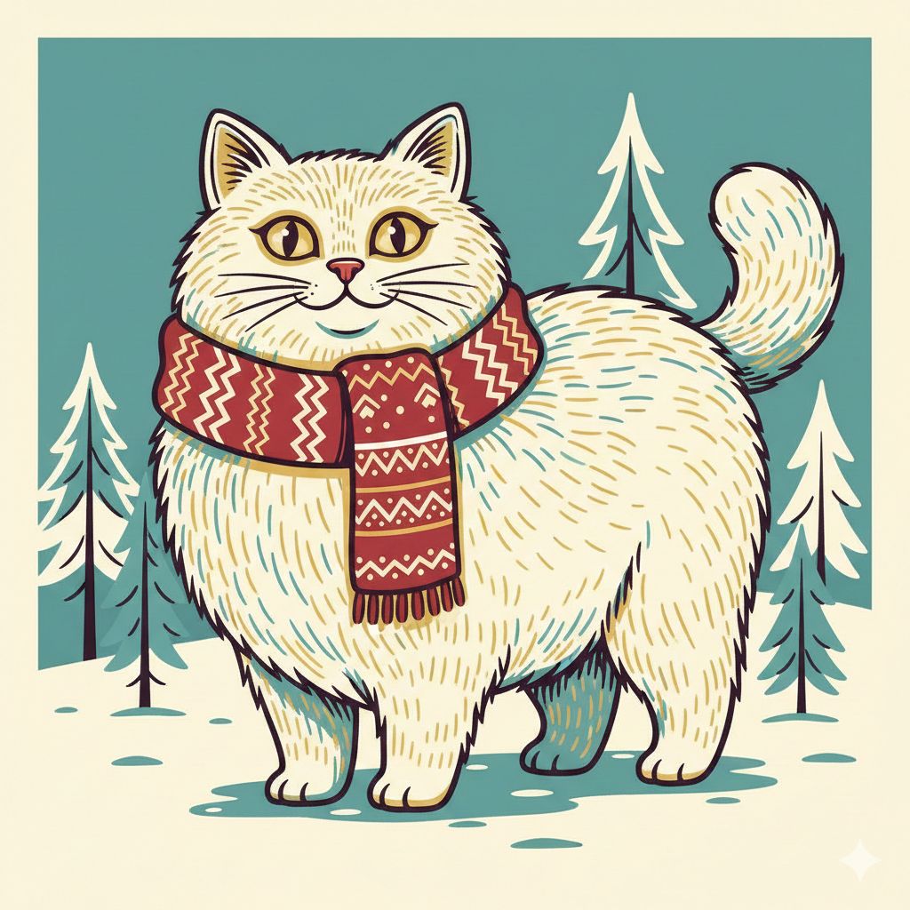 Iceland’s Yule Cat Christmas tradition around the world illustration