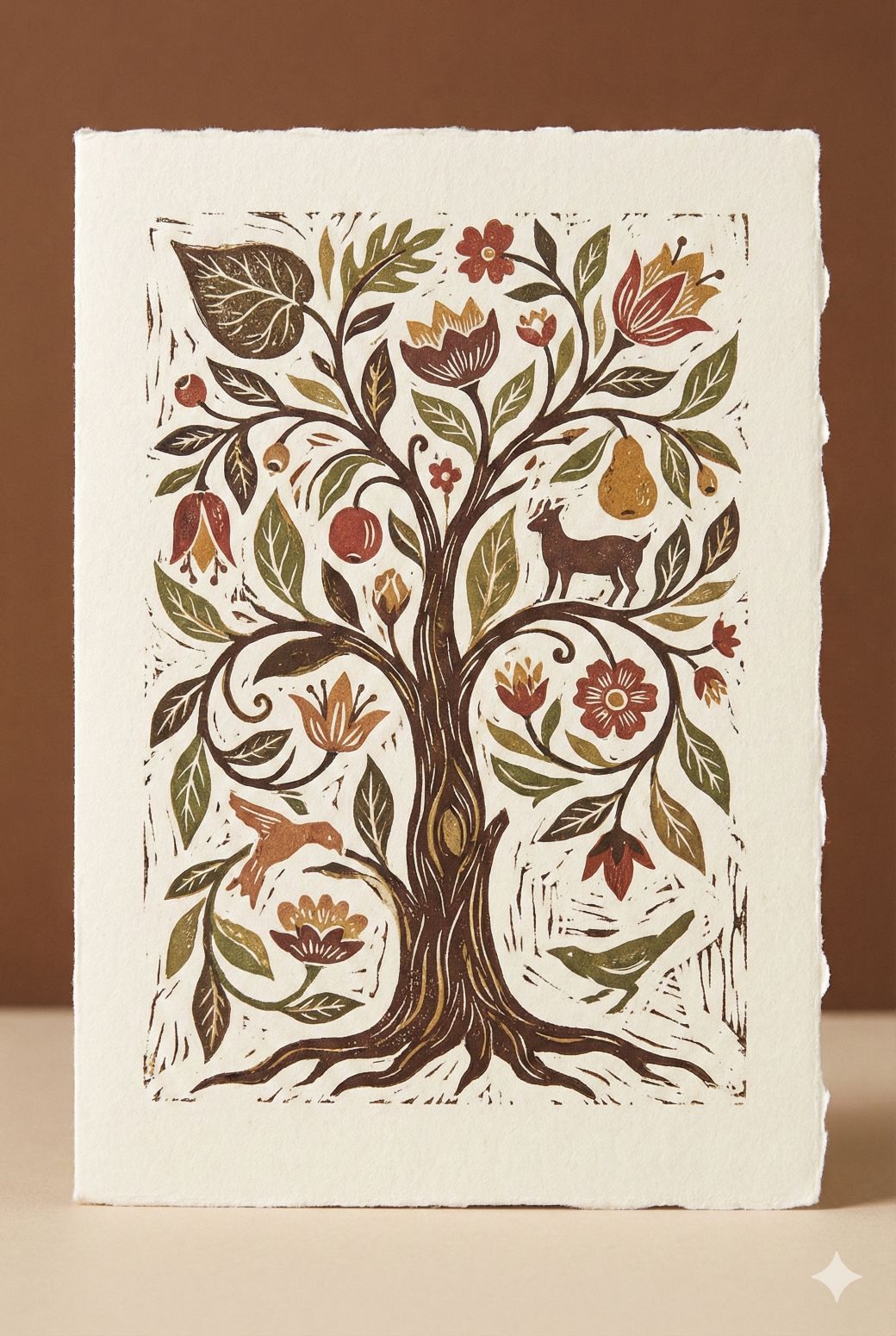 decorative woodcut tree of life