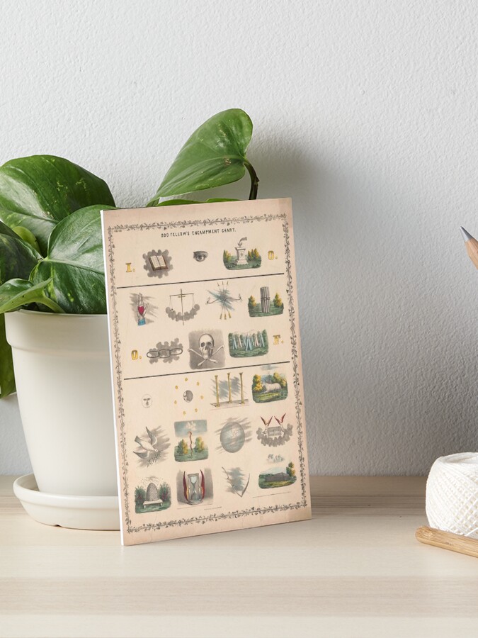 odd fellow encampment chart reprint sitting on desk